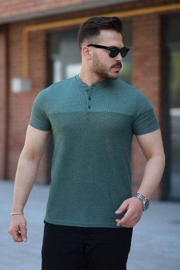 Erkek Hakim Yakalı Kısa Kollu Pamuklu T-shirt resmi